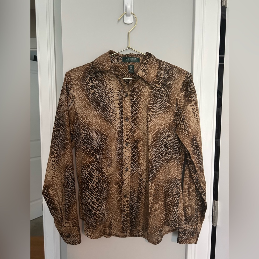 NWOT Ralph Lauren PETITE Button Up Blouse XS
